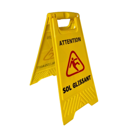Pancarte Jaune "Attention Sol Glissant"