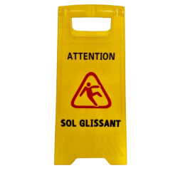 Pancarte Jaune "Attention Sol Glissant"