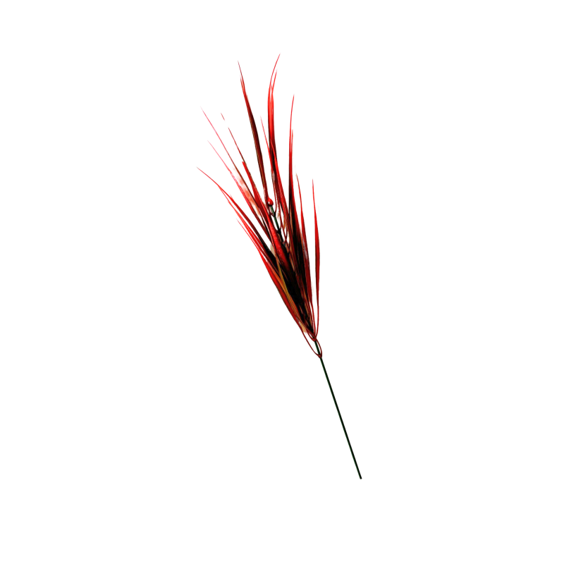 Piquets d'herbe artificielle vert-rouge x 5 - H 42 cm