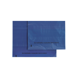 Sac plat liasse bleu 50µ avec cartonnette - 35x50cm - Colis de 800
