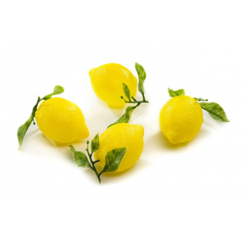CITRON ENTIER AVEC FEUILLE - Dim. 6x8 cm - paquet de 12 citrons