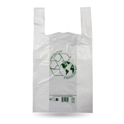 SAC REUTILISABLE A BRETELLES BLANC 70% RECYCLÉ 30+8+8X54 CM 50µ (500 U)