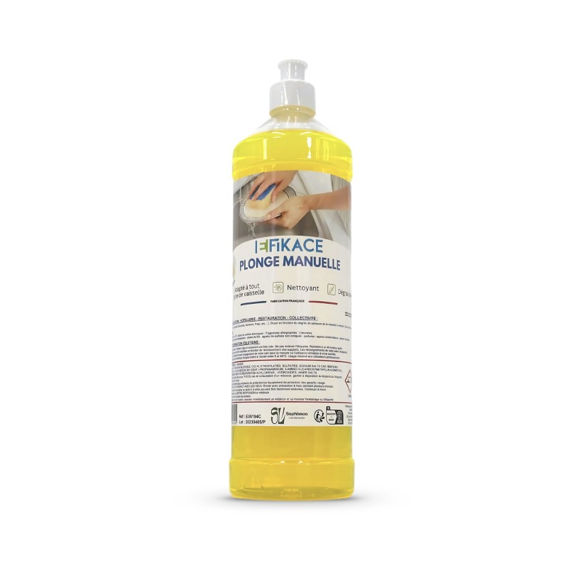 PLONGE MANUELLE EFIKACE NETTOYANT DEGRAISSANT SENTEUR CITRON 1 - COLIS DE 6