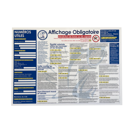Panneau affichage obligatoire poissonnerie - Livraison gratuite - LaBoutiqueDuPoissonnier.Com